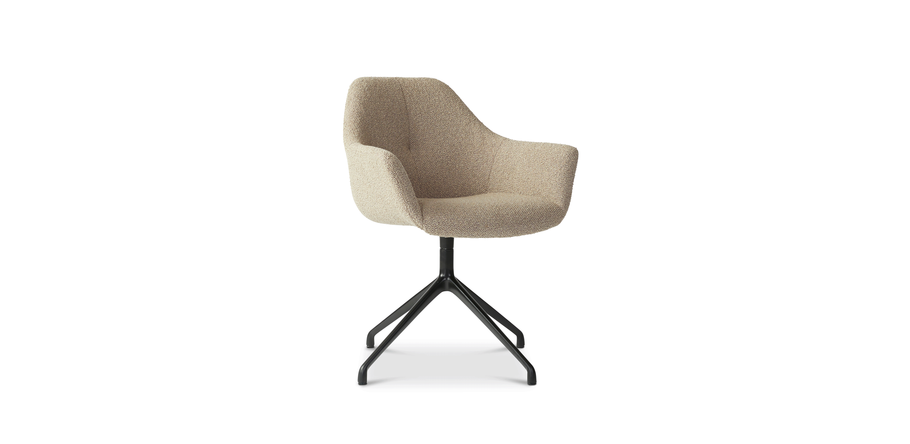 Ids eetkamerstoel cosmo - beige - draaivoet zwart