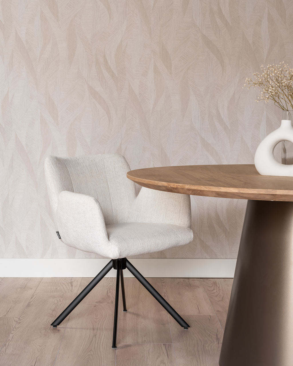 Ronde eiken eettafel Lotte