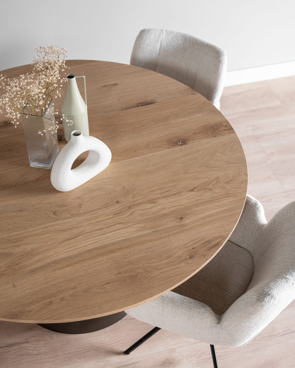 Ronde eiken eettafel Lotte