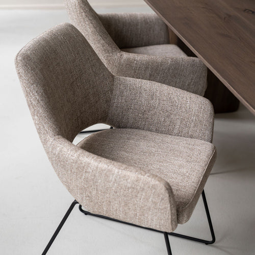 Eetkamerstoel Yanai - biscuit beach - slide black