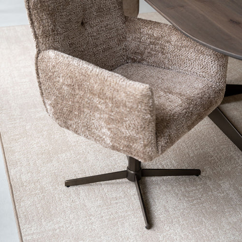 Eetkamerstoel milano iras met armleuning - Be Lovely - anodic bruin