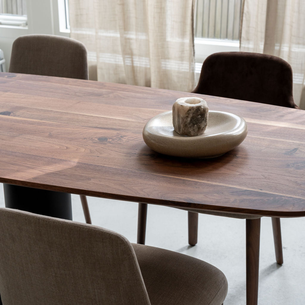 Deens ovale notenhouten eettafel Dex