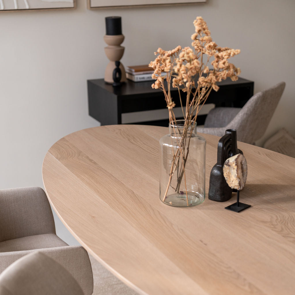 Ovale eiken eettafel Nilo
