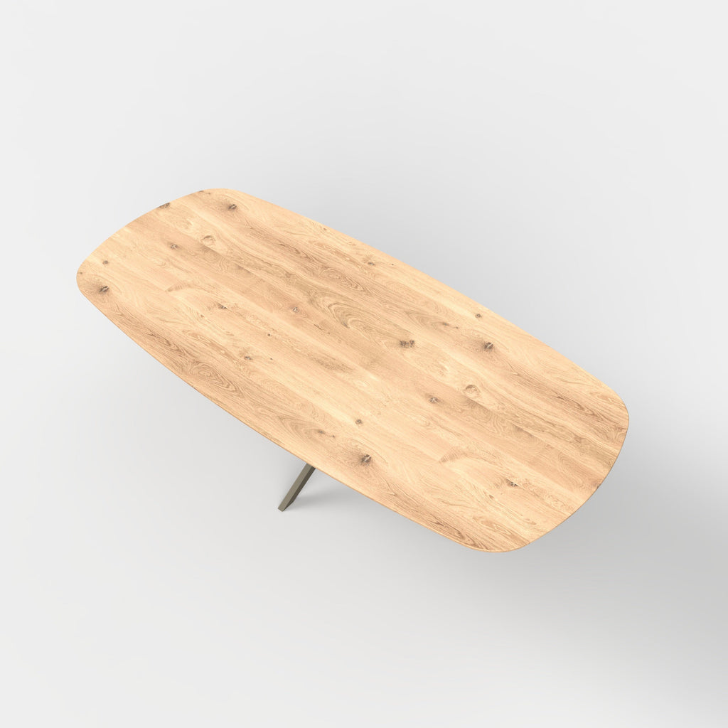 Deens ovale eiken eettafel Levi - ultra mat - onderstel beige