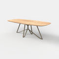 Deens ovale eiken eettafel mila - ultra mat - onderstel beige