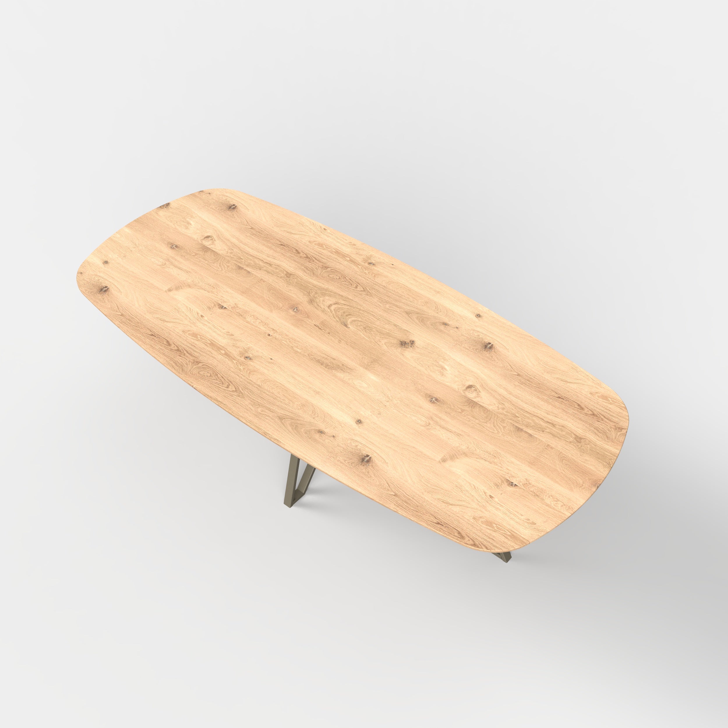 Deens ovale eiken eettafel mila - ultra mat - onderstel beige