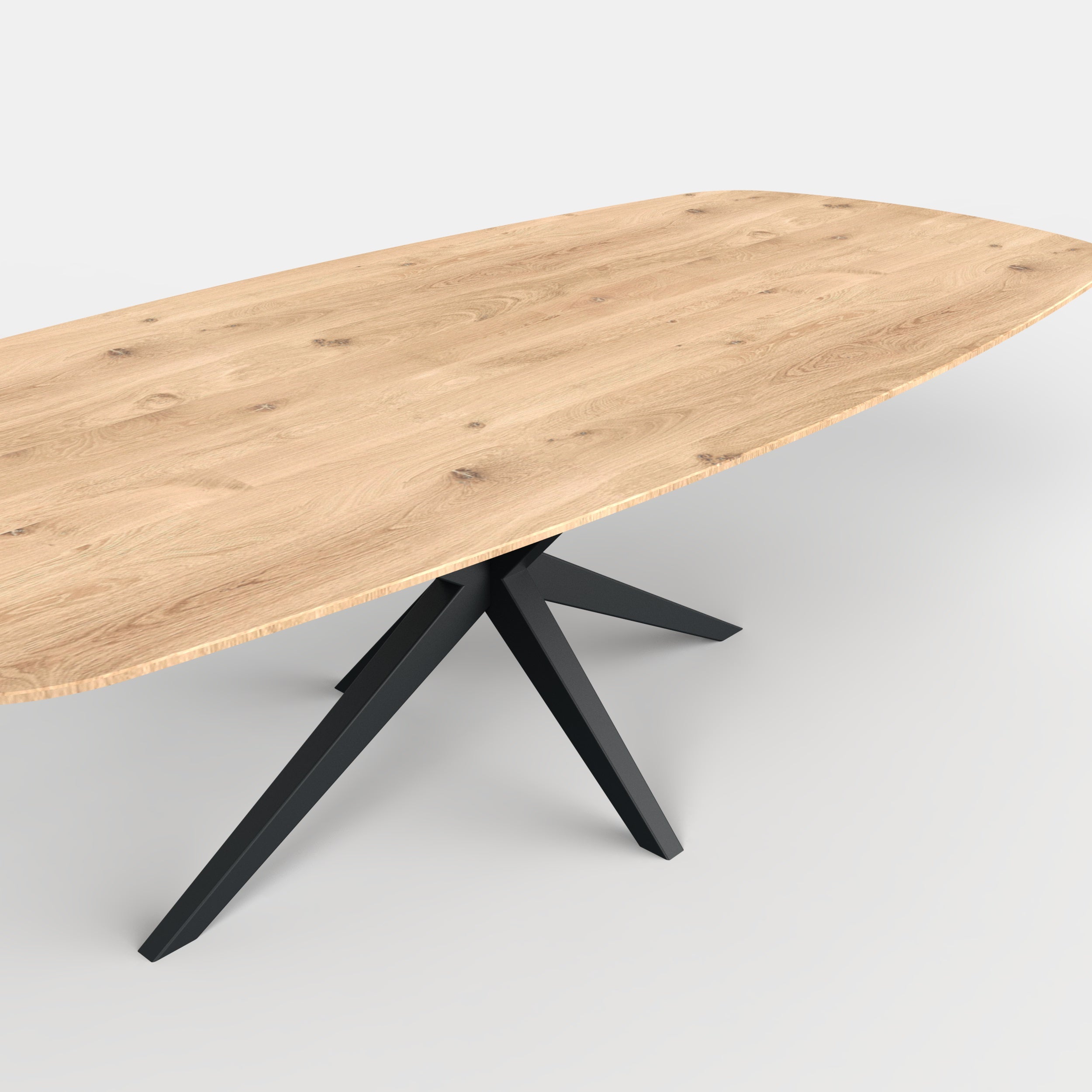 Deens ovale eiken eettafel Nero