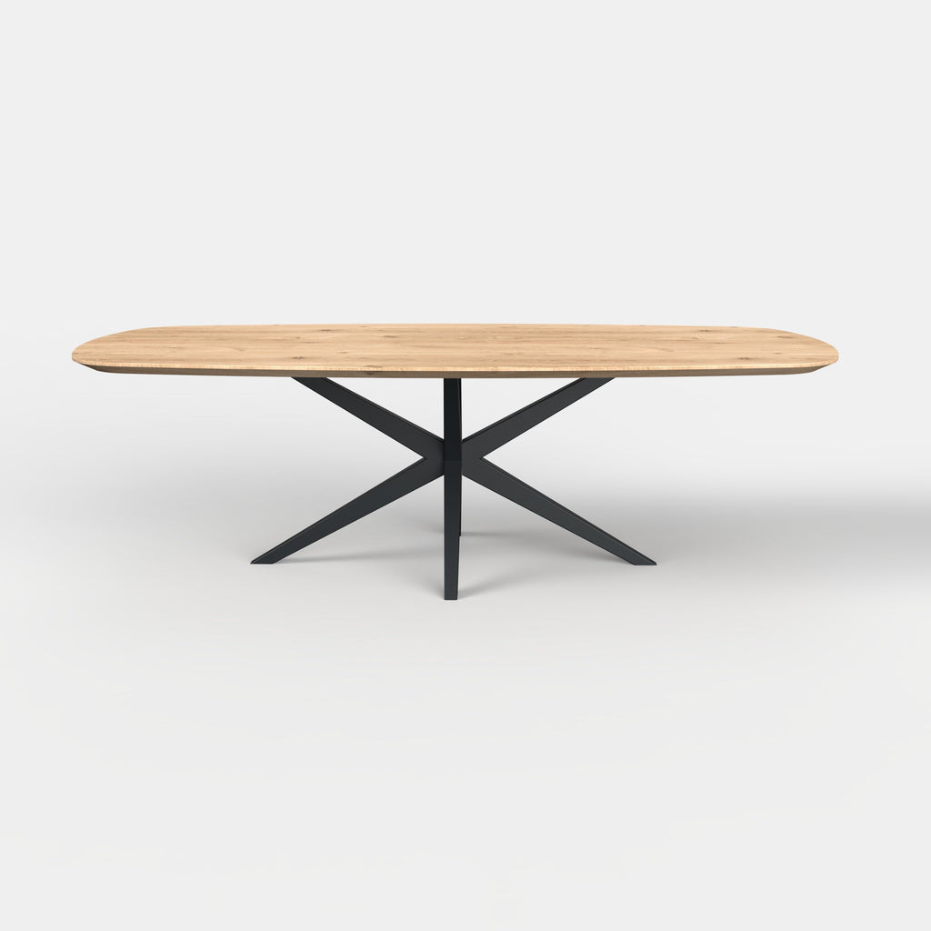 Deens ovale eiken eettafel Nero