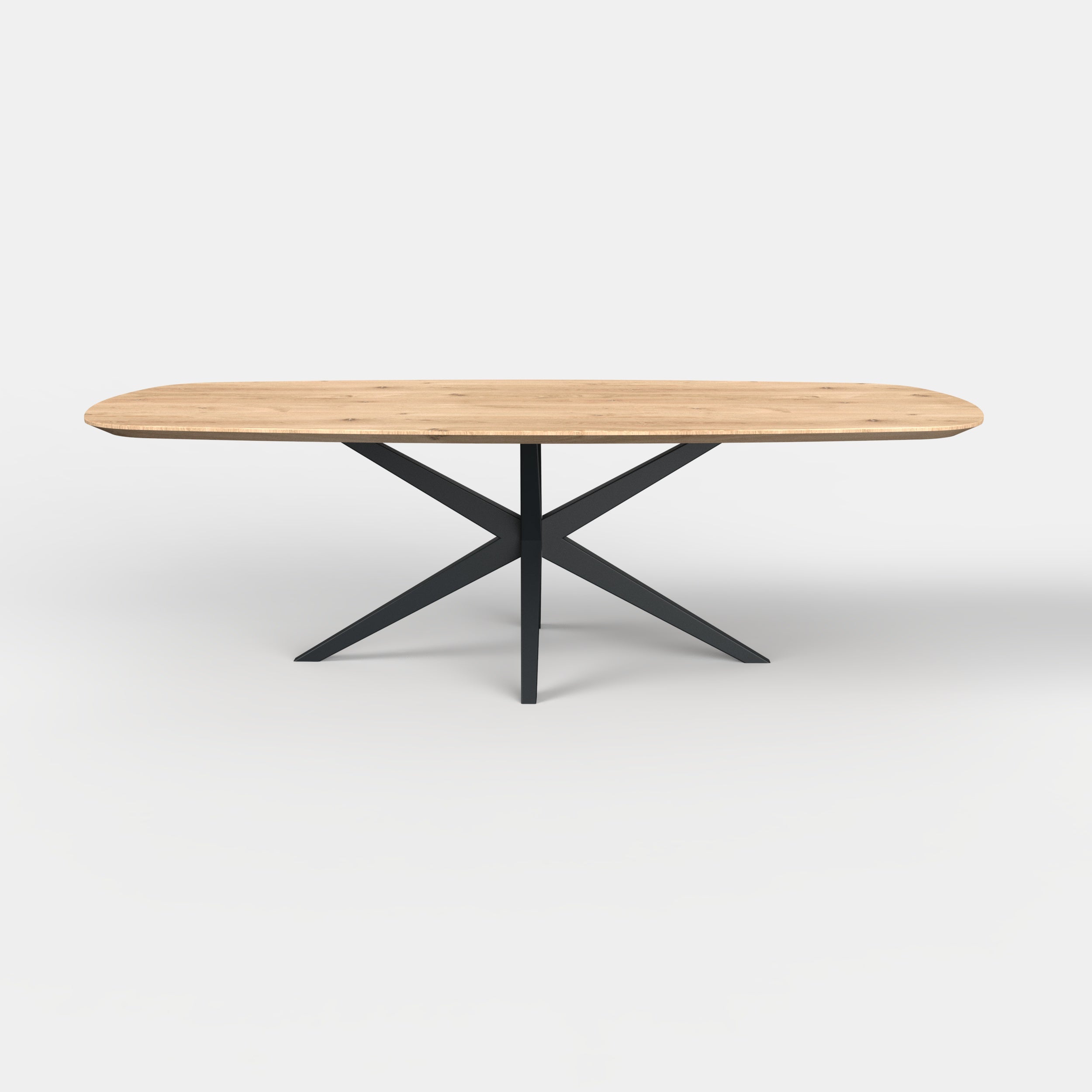 Deens ovale eiken eettafel Nero