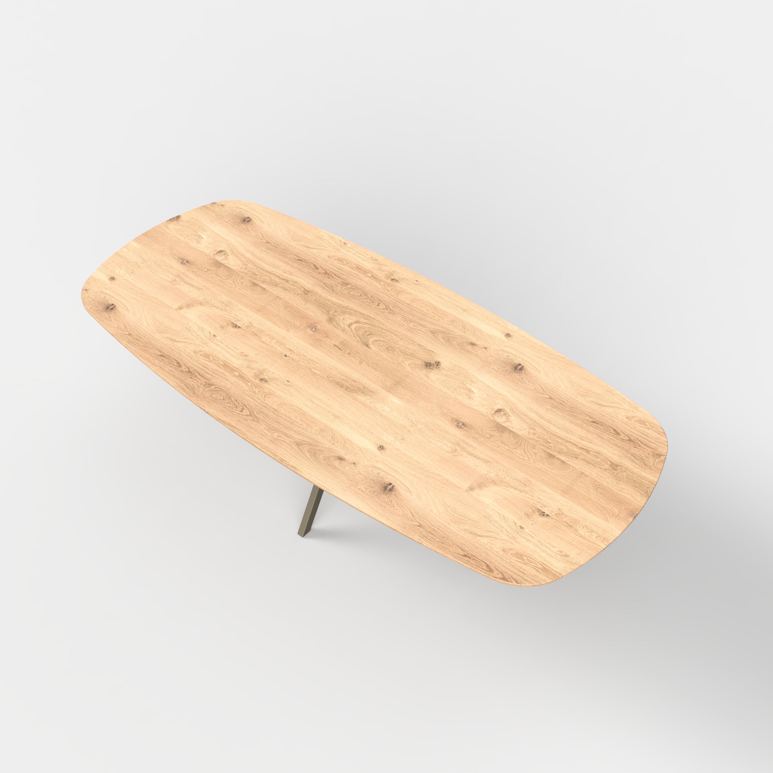 Deens ovale eiken eettafel Lente - ultra mat - onderstel beige