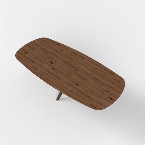 Deens ovale eiken eettafel Nero - mokka - onderstel anodic brown