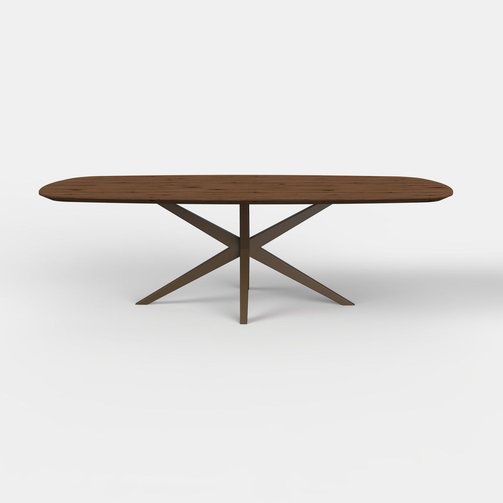 Deens ovale eiken eettafel Nero - mokka - onderstel anodic brown