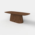 Deens ovale eiken eettafel Niva - mokka - onderstel eiken mokka