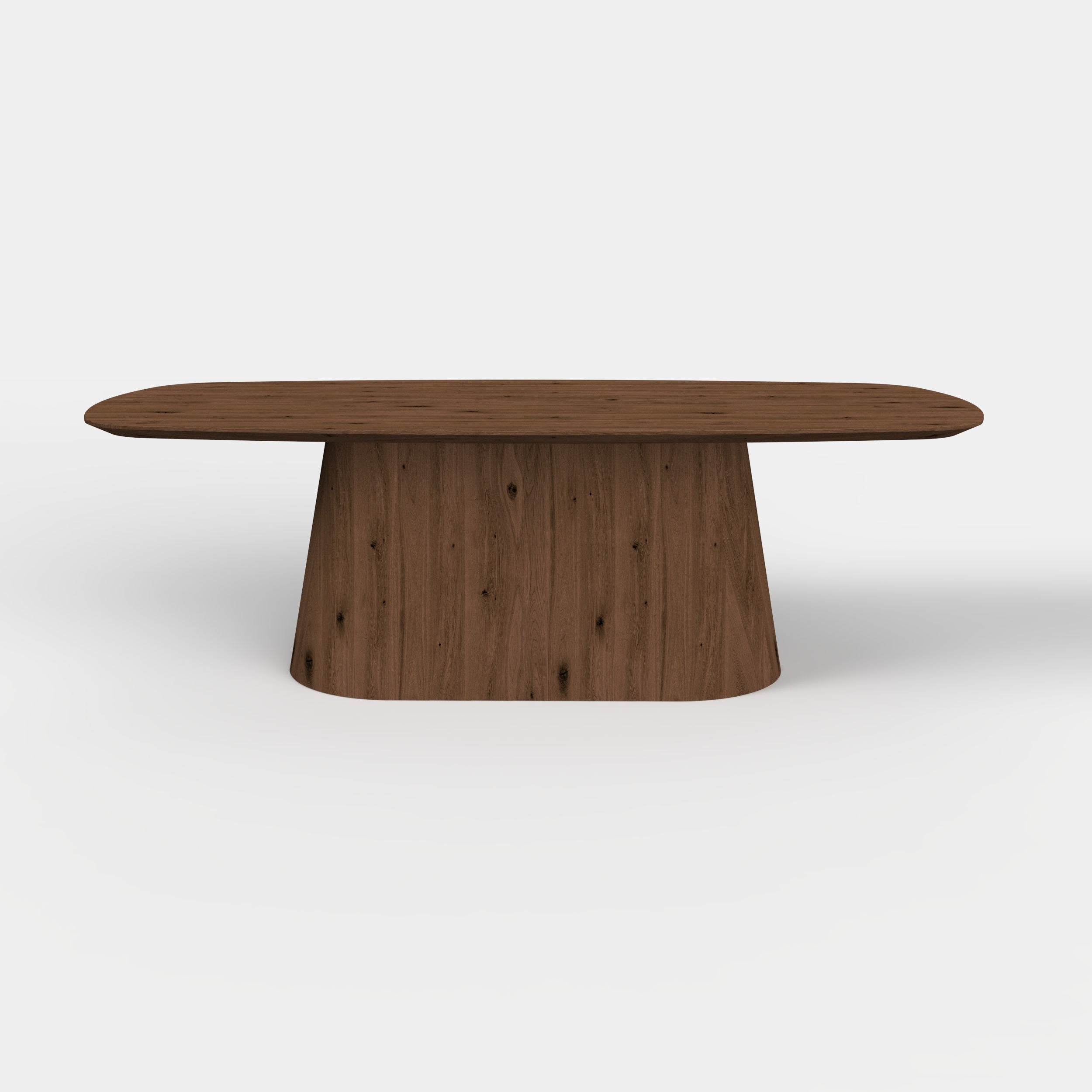 Deens ovale eiken eettafel Niva - mokka - onderstel eiken mokka