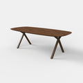 Deens ovale eiken eettafel Tess - Mokka - onderstel anodic brown