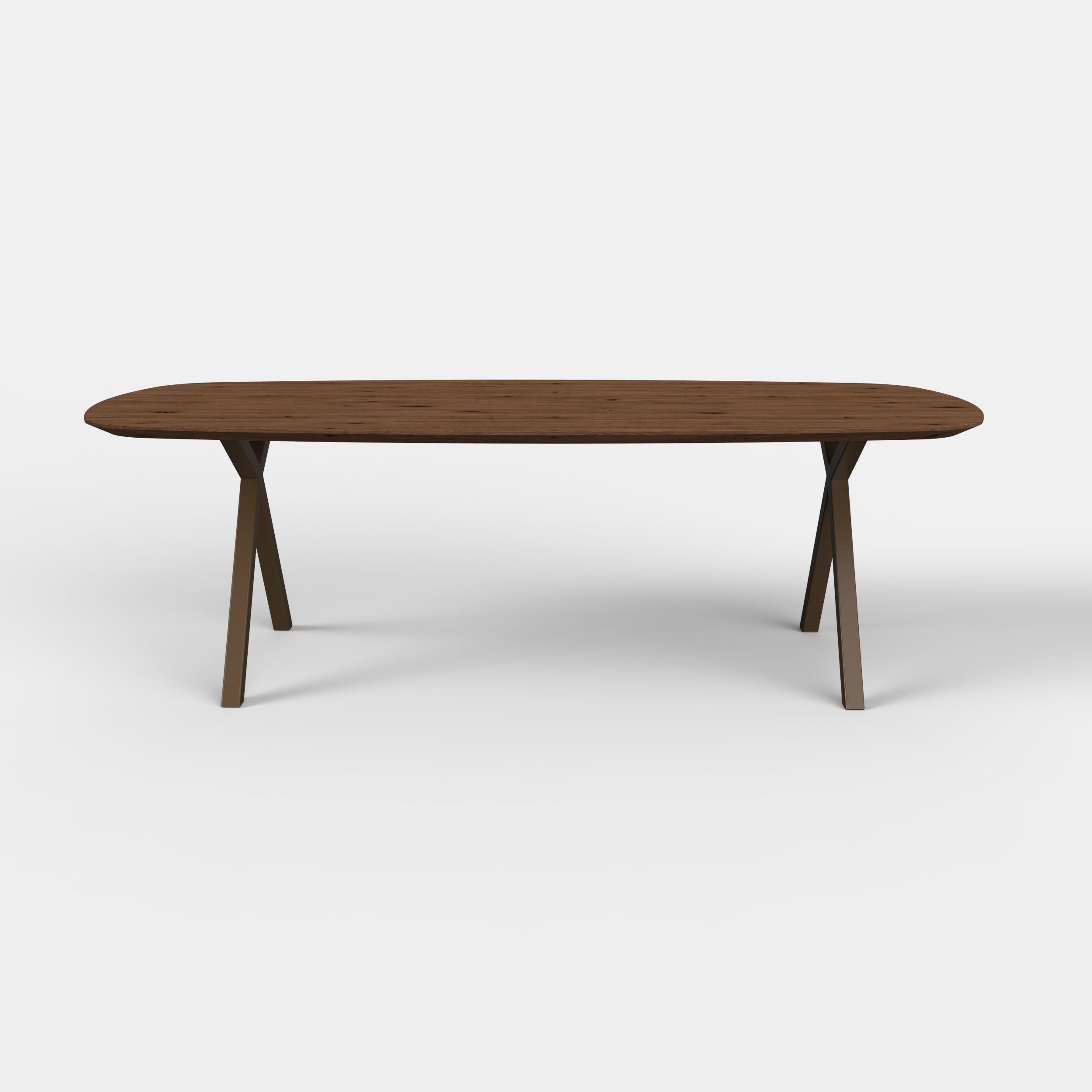 Deens ovale eiken eettafel Tess - Mokka - onderstel anodic brown