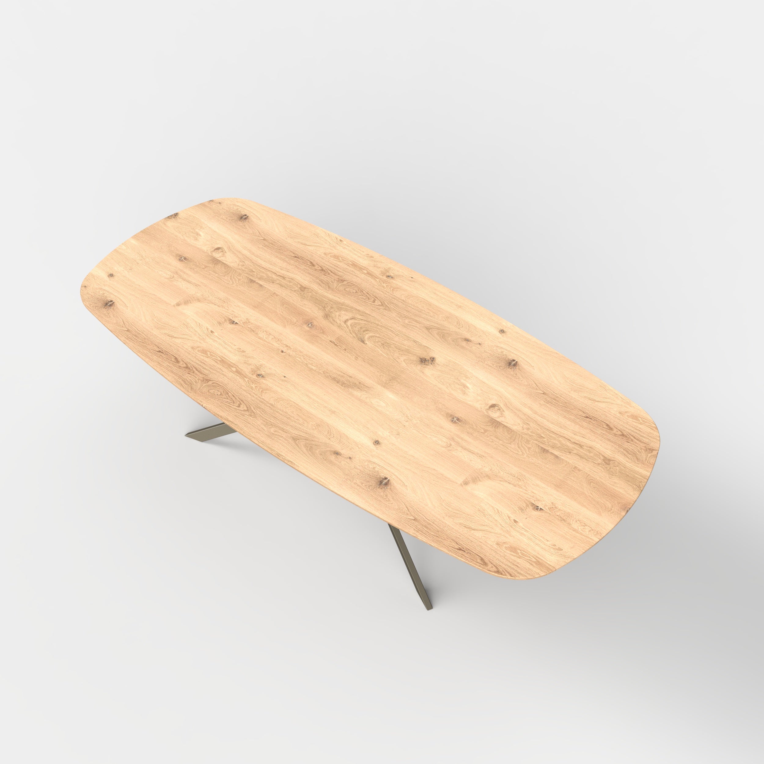 Deens ovale eiken eettafel mikado - ultra mat - onderstel beige