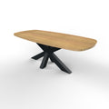 Deens ovale Iroko tuintafel met matrixpoot
