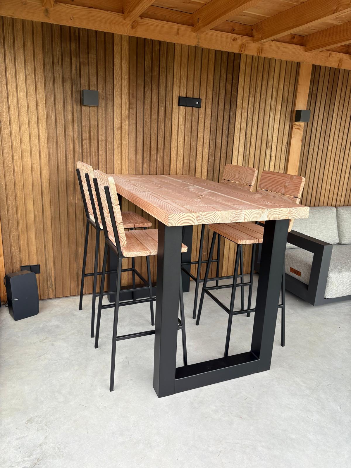 Douglas barset met stalen U-poten zwart - 5 delig