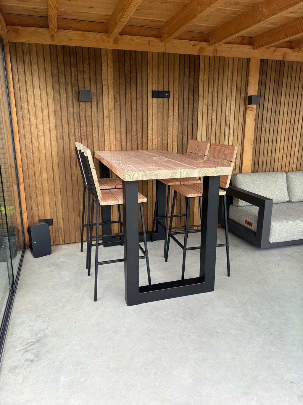 Douglas barset met stalen U-poten zwart - 5 delig