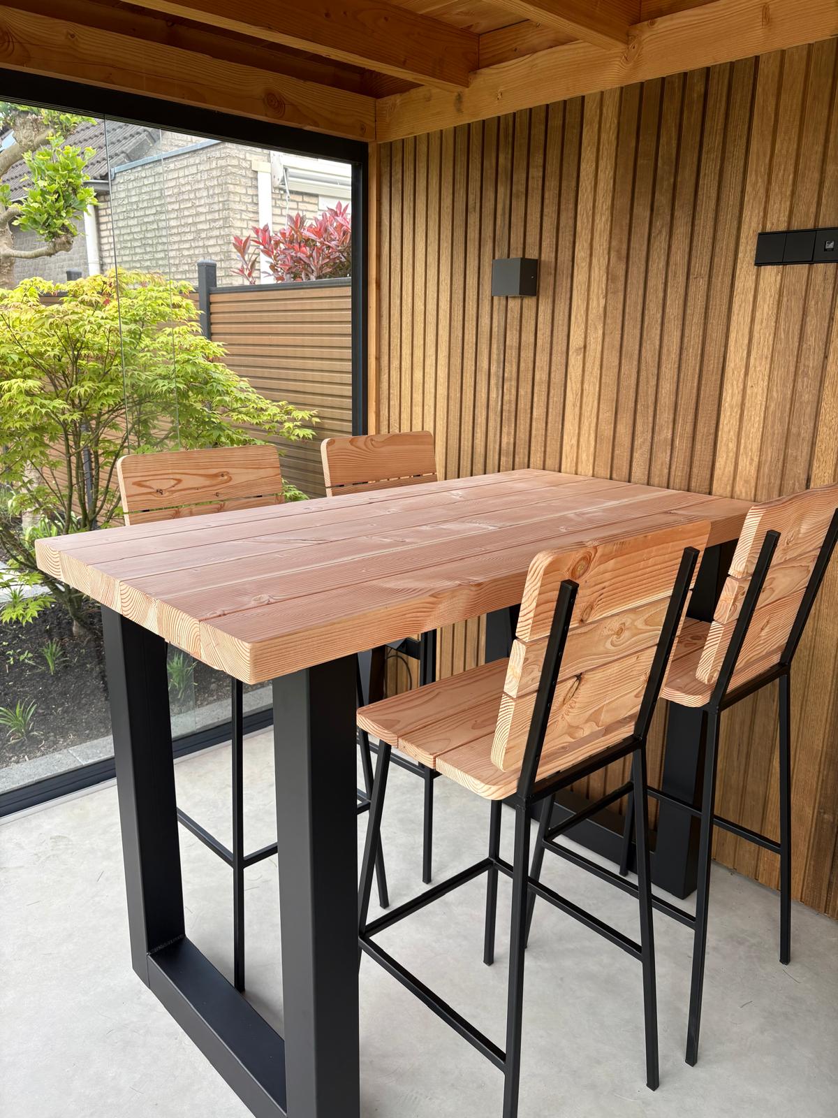 Douglas barset met stalen U-poten zwart - 5 delig