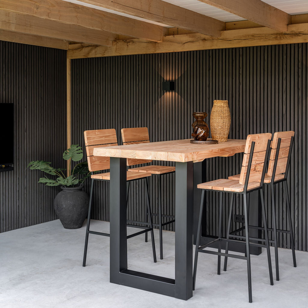 Douglas barset met stalen U-poten zwart - 5 delig