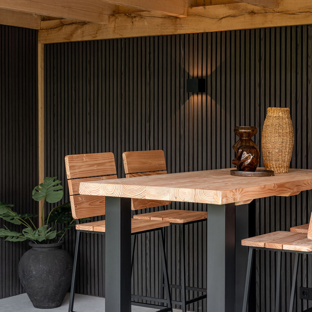 Douglas barset met stalen U-poten zwart - 5 delig