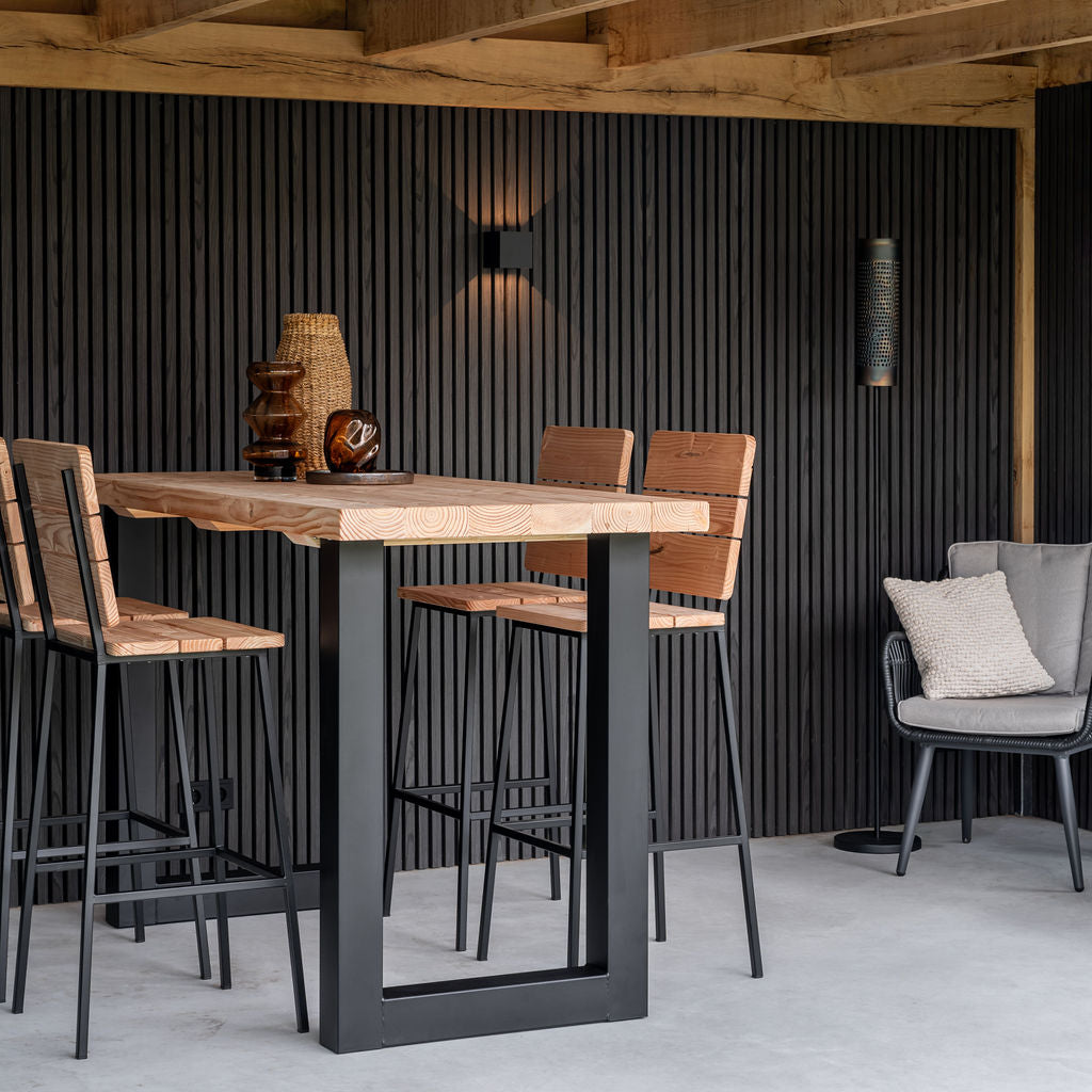 Douglas barset met stalen U-poten zwart - 5 delig