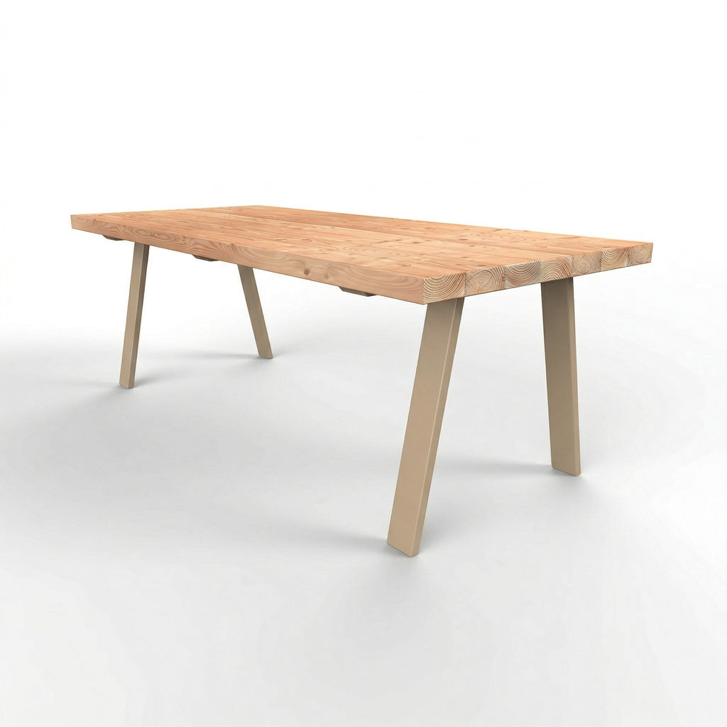 Douglas tuintafel met stalen tapse poten 10x3cm