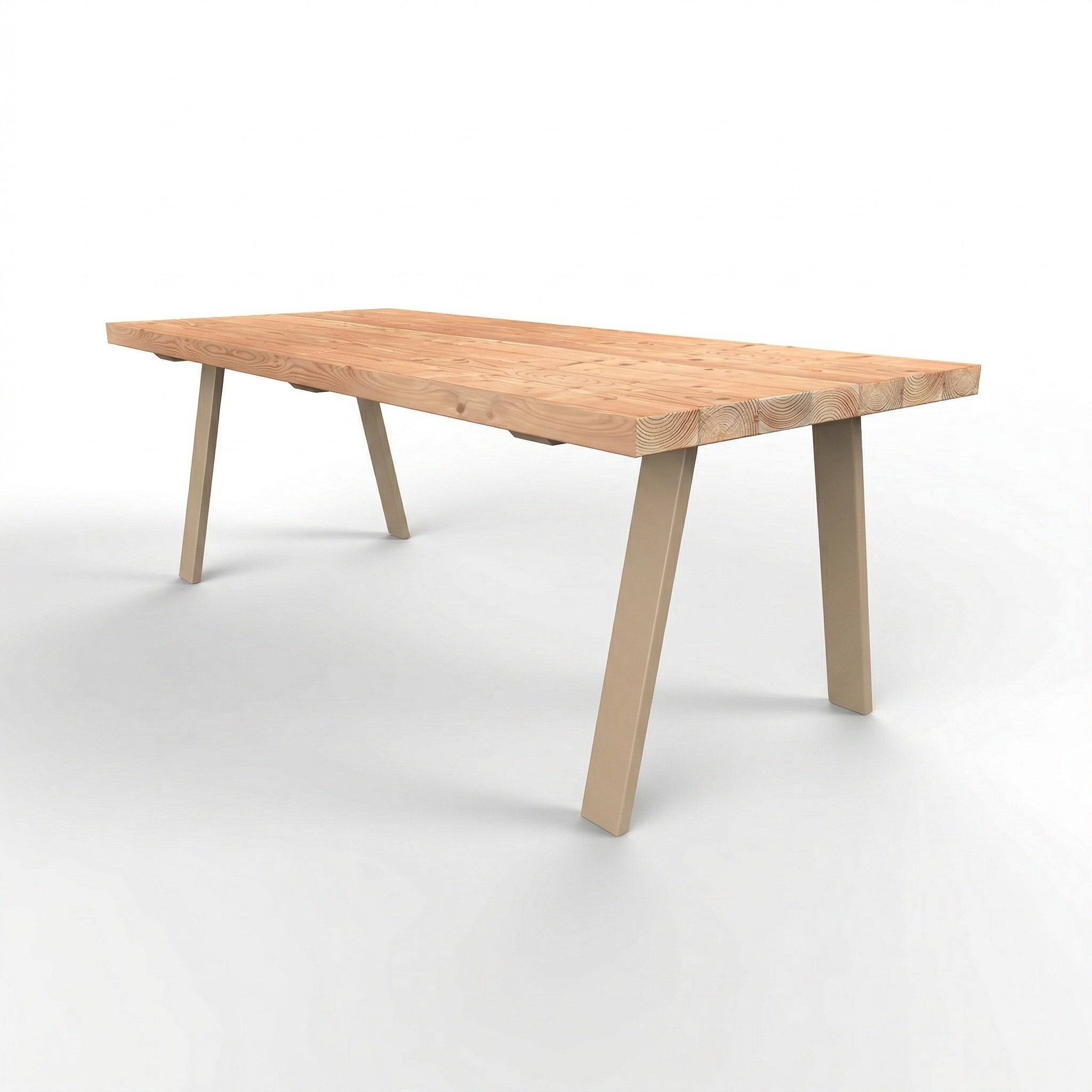 Douglas tuintafel met stalen tapse poten 10x3cm