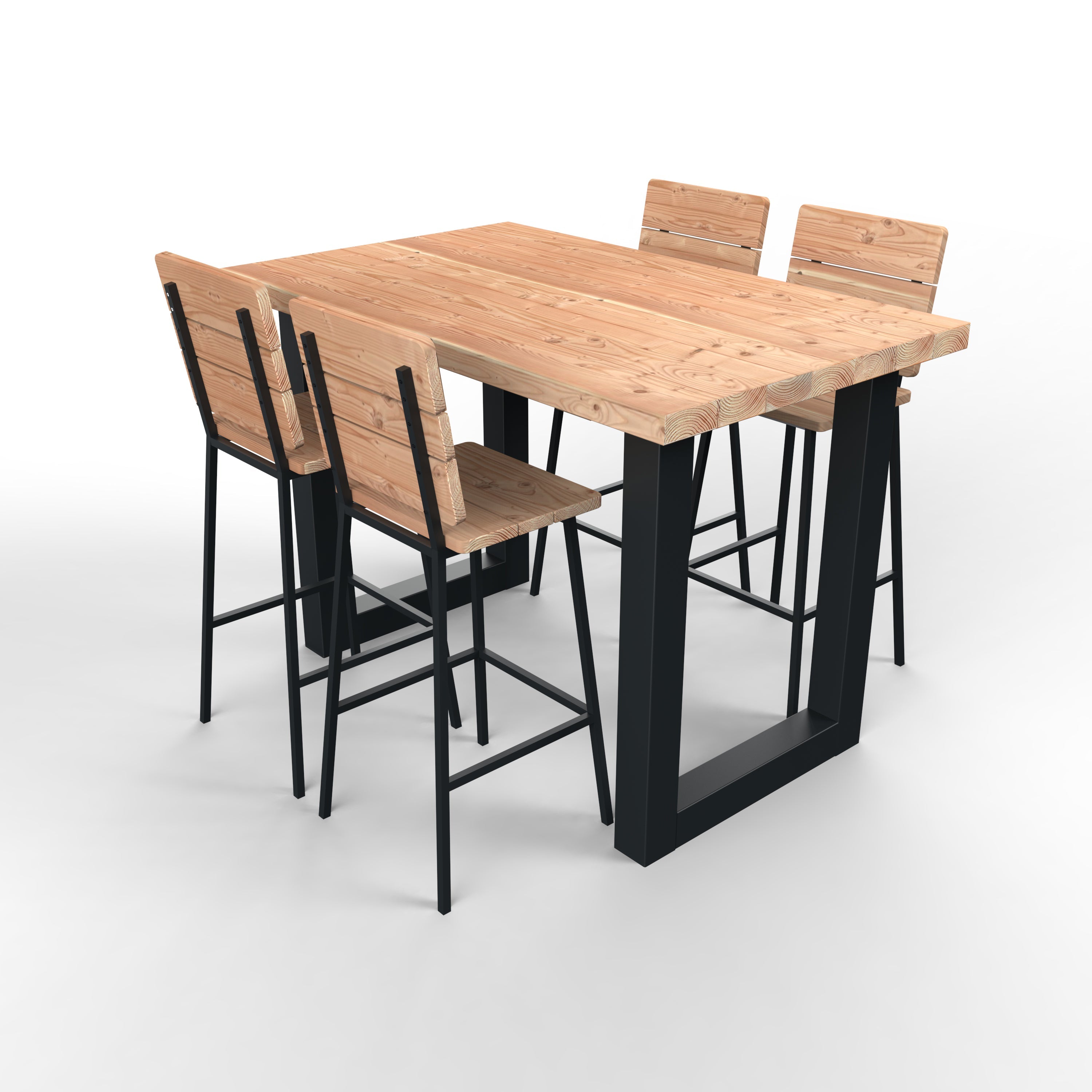 Douglas barset met stalen U-poten zwart - 5 delig