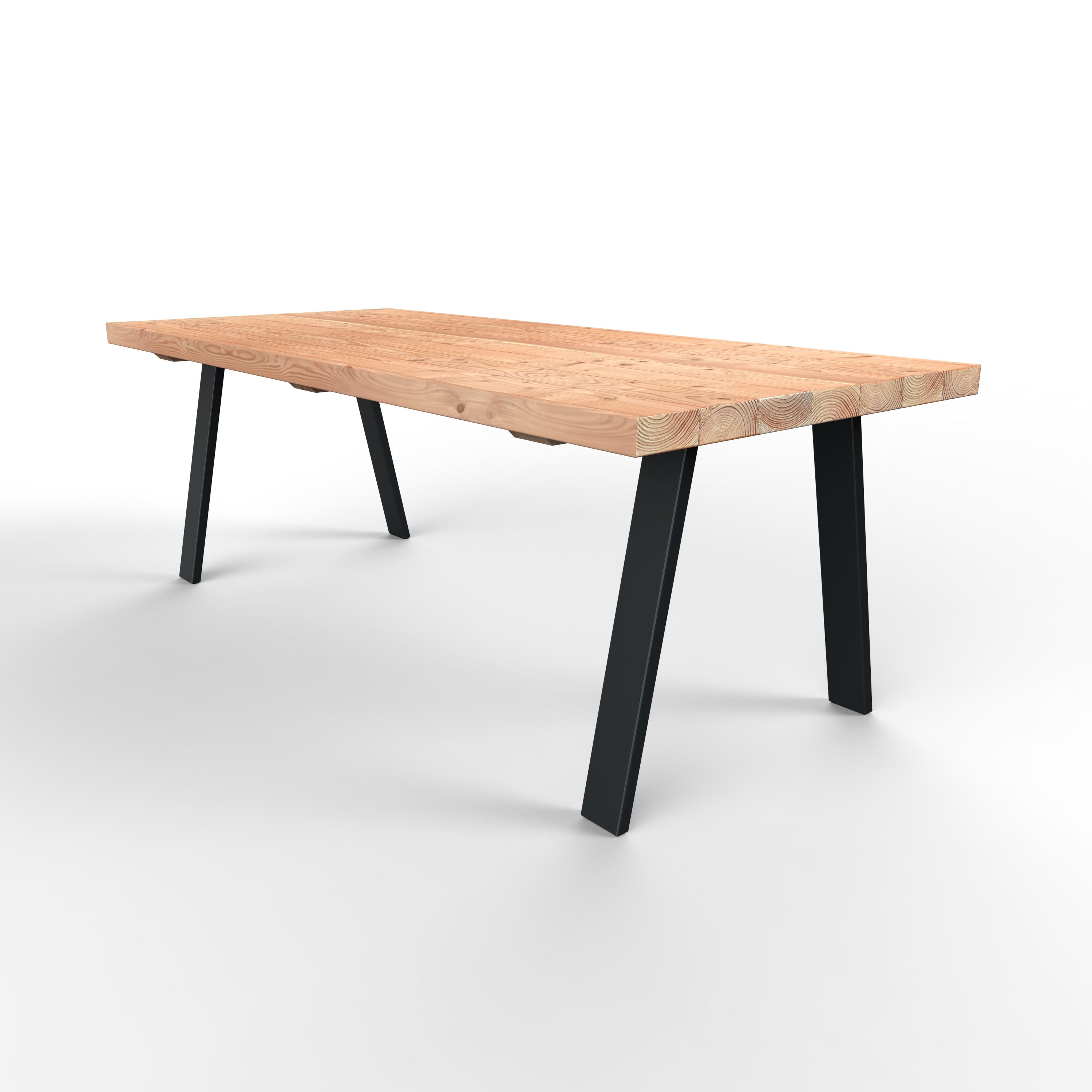 Douglas tuintafel met stalen tapse poten 10x3cm
