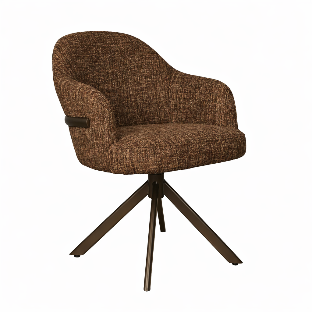 Eetkamerstoel Elise met armleuning - anodic brown