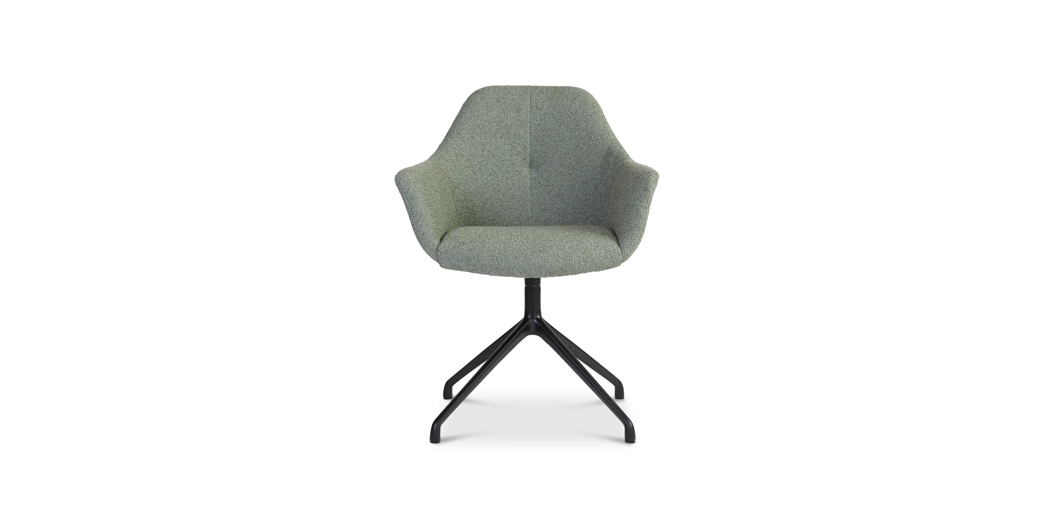Ids eetkamerstoel cosmo - lightgreen - draaivoet zwart