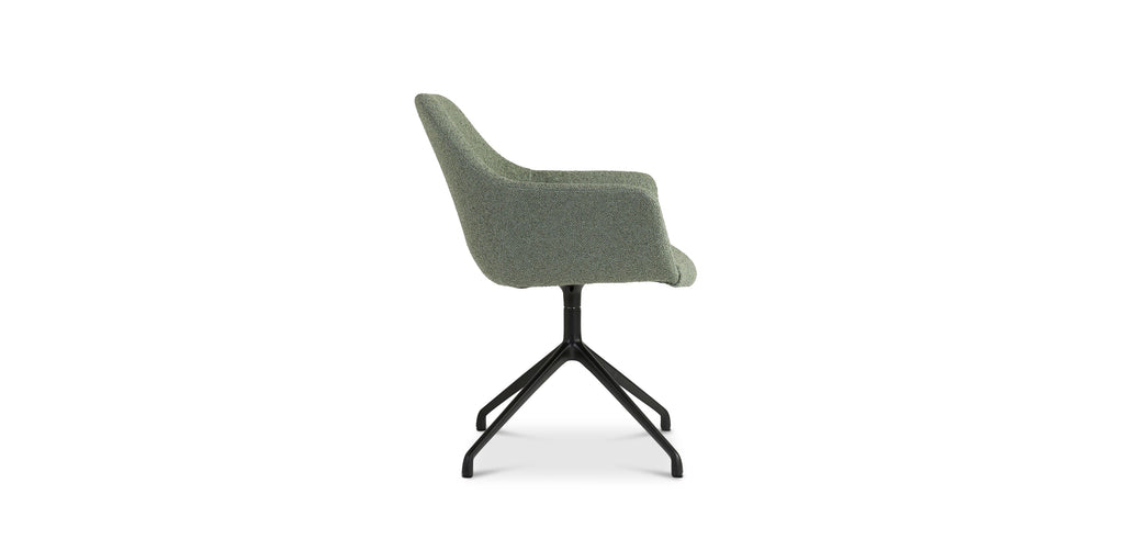 Ids eetkamerstoel cosmo - lightgreen - draaivoet zwart