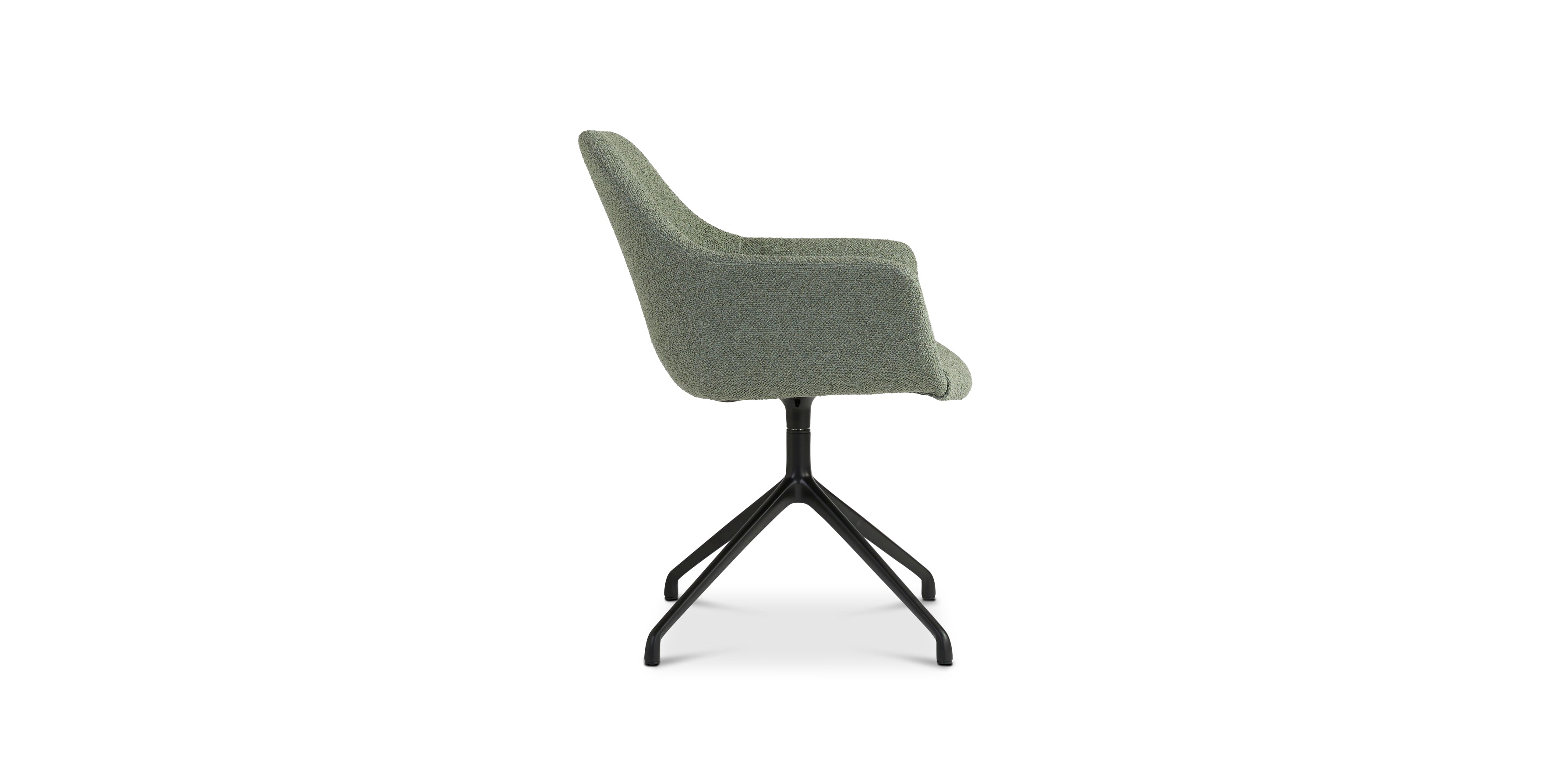 Ids eetkamerstoel cosmo - lightgreen - draaivoet zwart