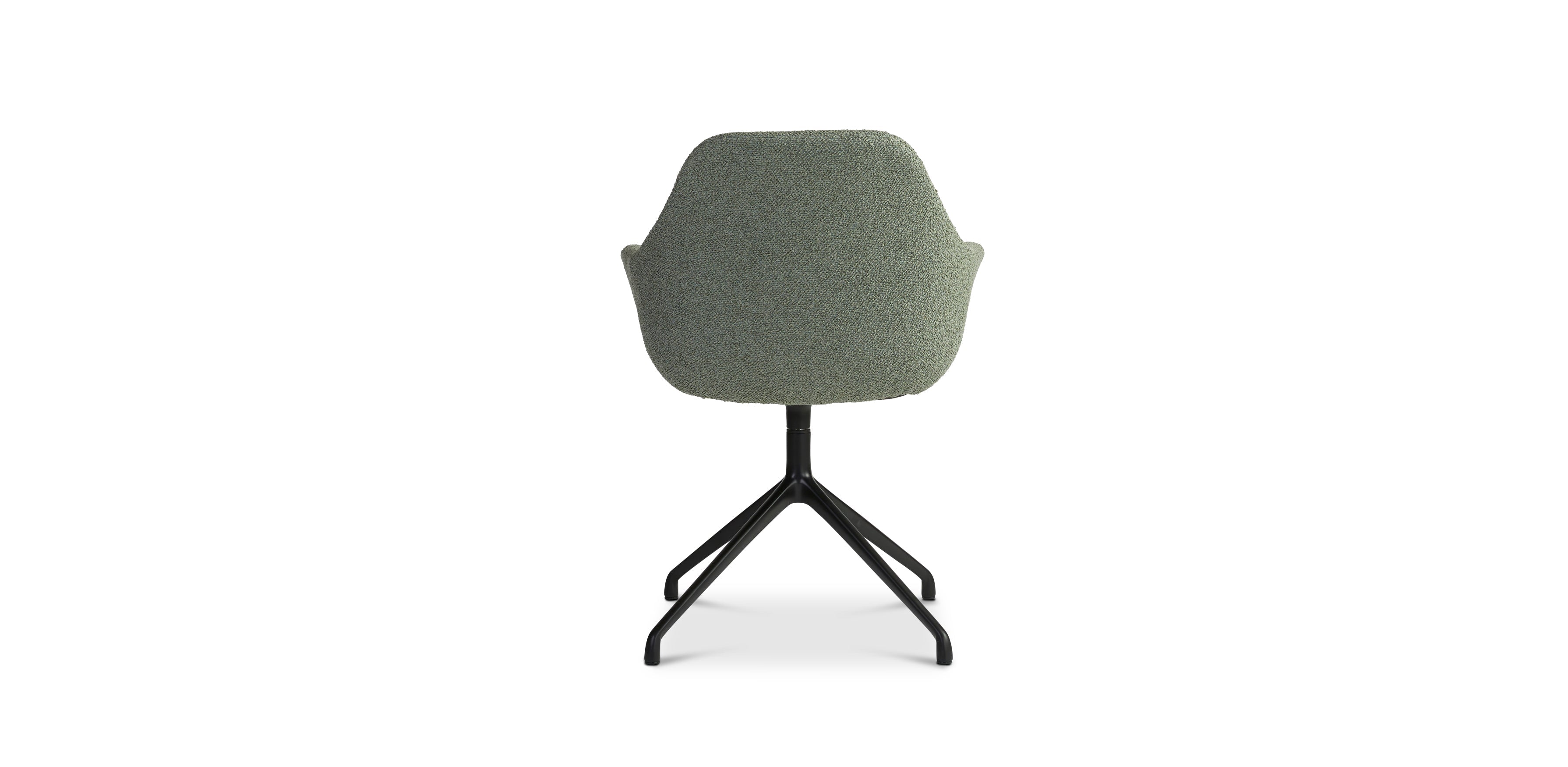 Ids eetkamerstoel cosmo - lightgreen - draaivoet zwart