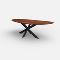 Organische notenhouten eettafel matrix 10x3cm