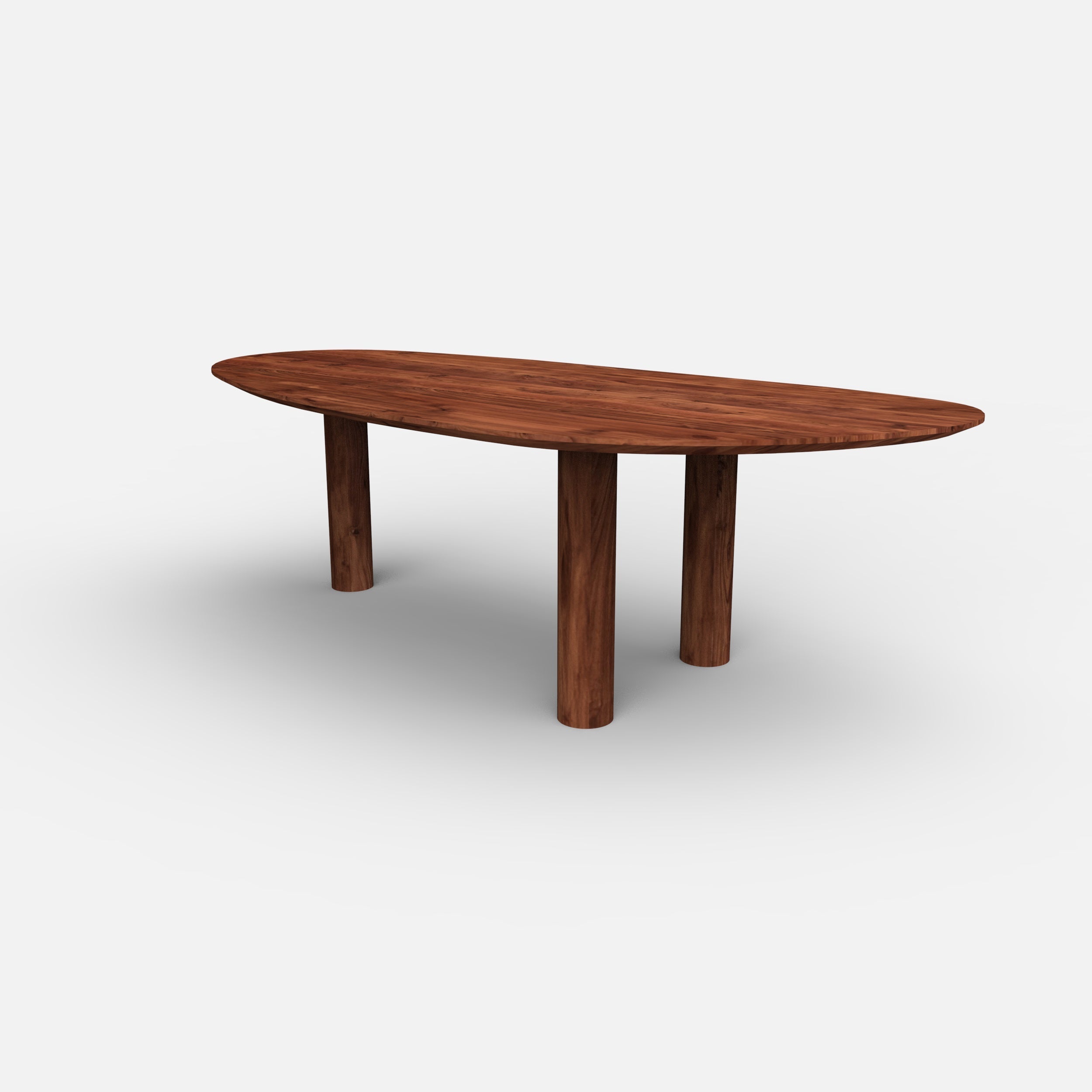 Organische notenhouten eettafel rondo