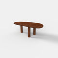 Organische notenhouten salontafel Rondo