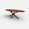 Ovale notenhouten eettafel matrix 5x5cm