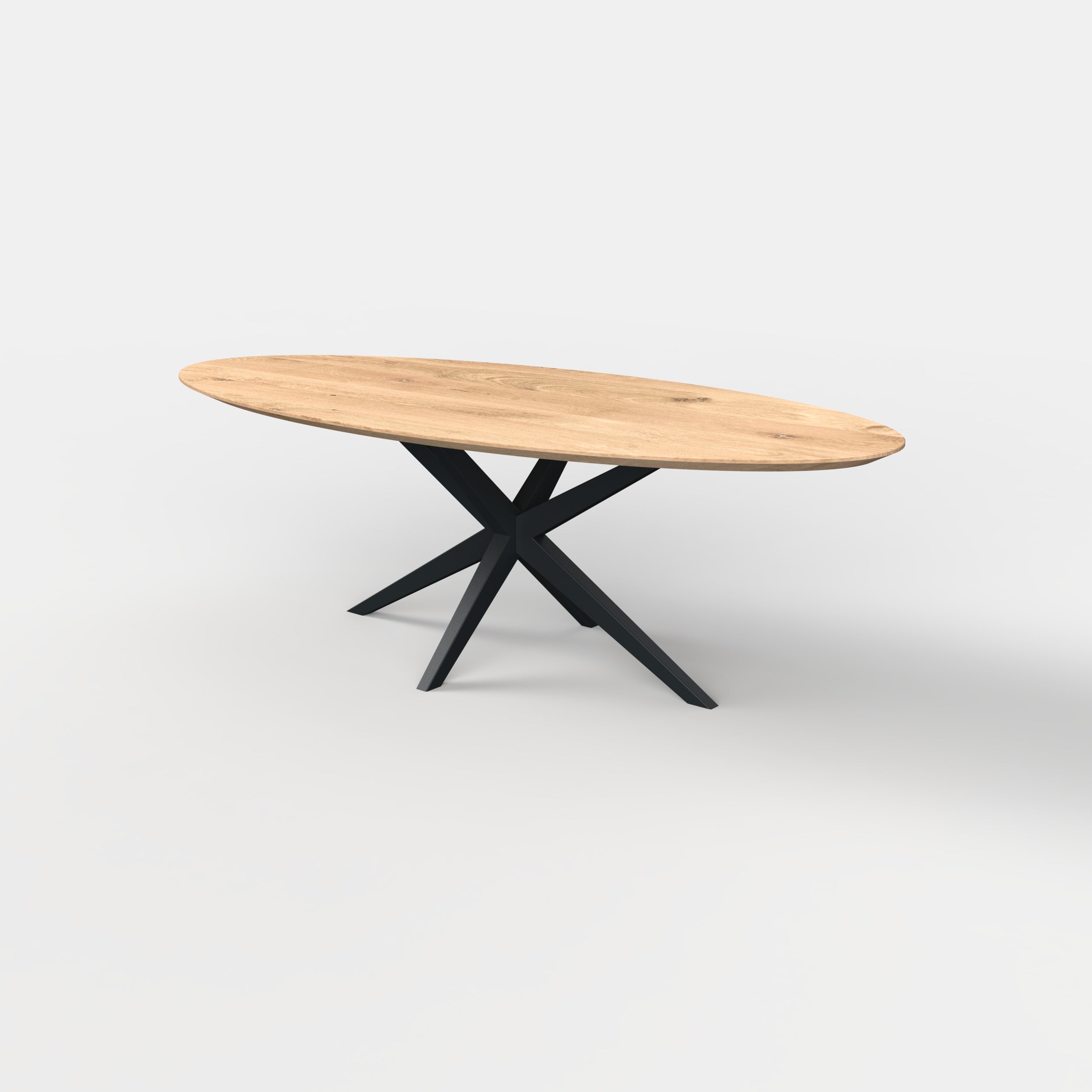 Ovale eiken eettafel Nero