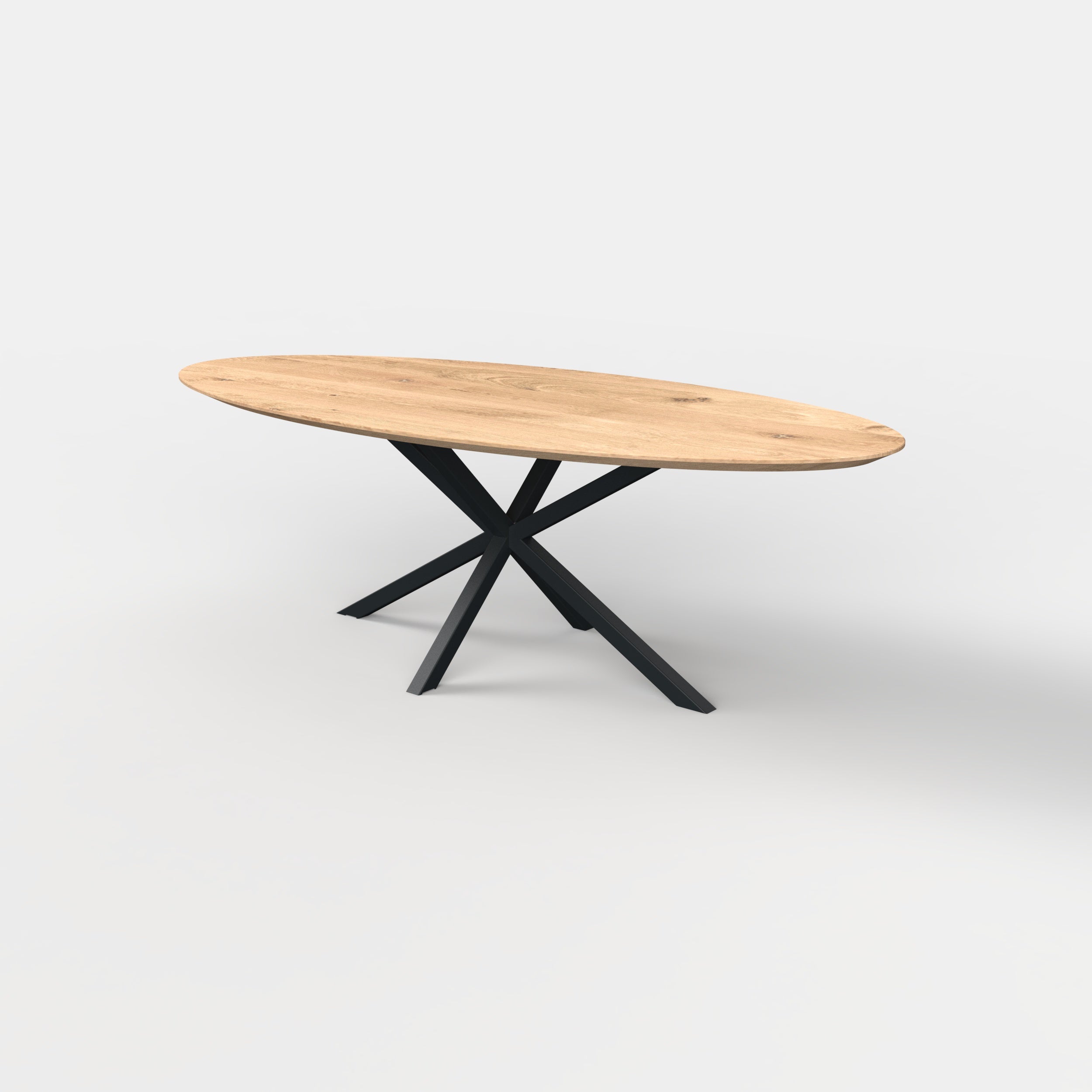 Ovale eiken eettafel matrix 5x5cm