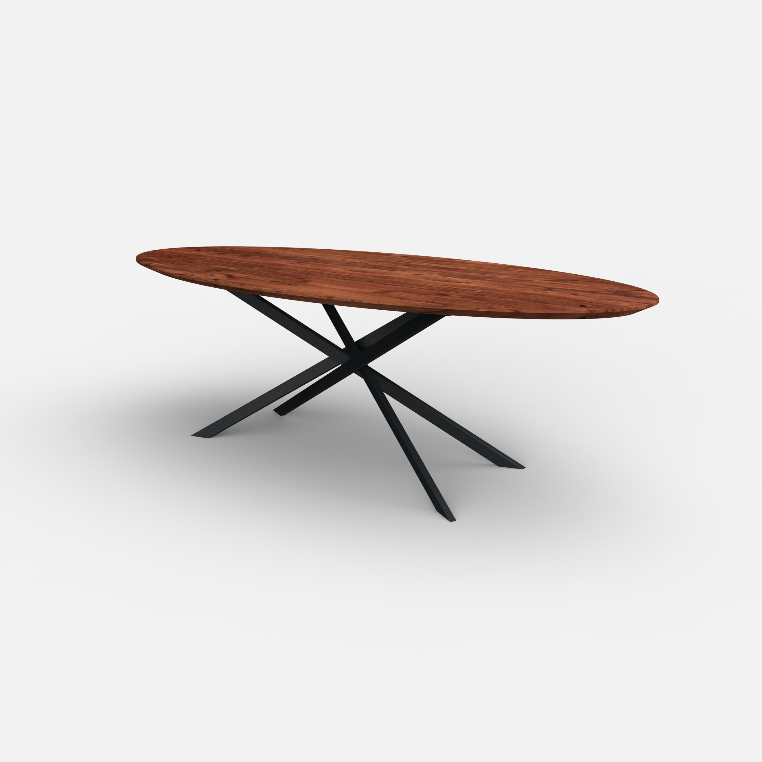 Ovale notenhouten eettafel mikado