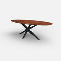 Ovale notenhouten eettafel Nero