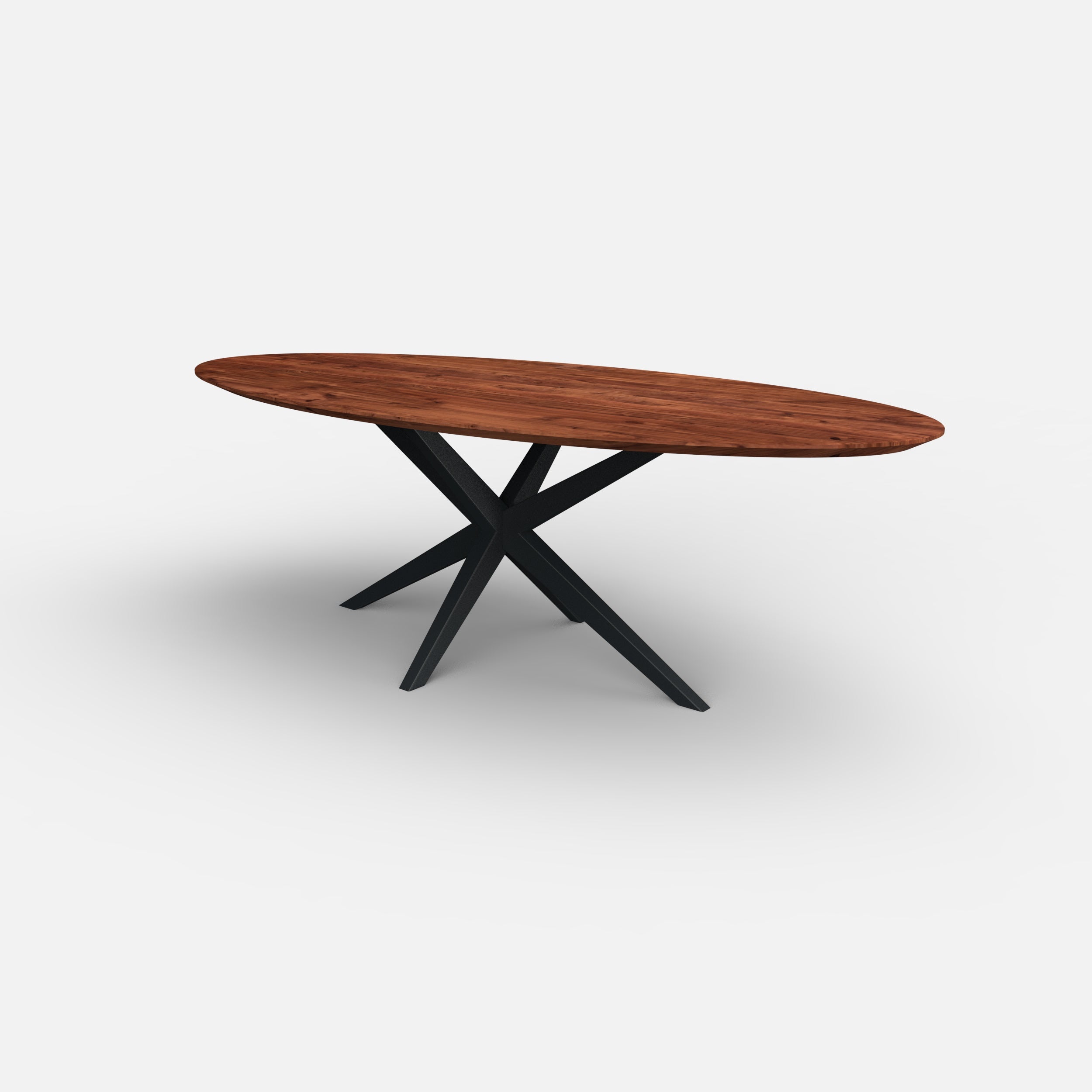 Ovale notenhouten eettafel Nero