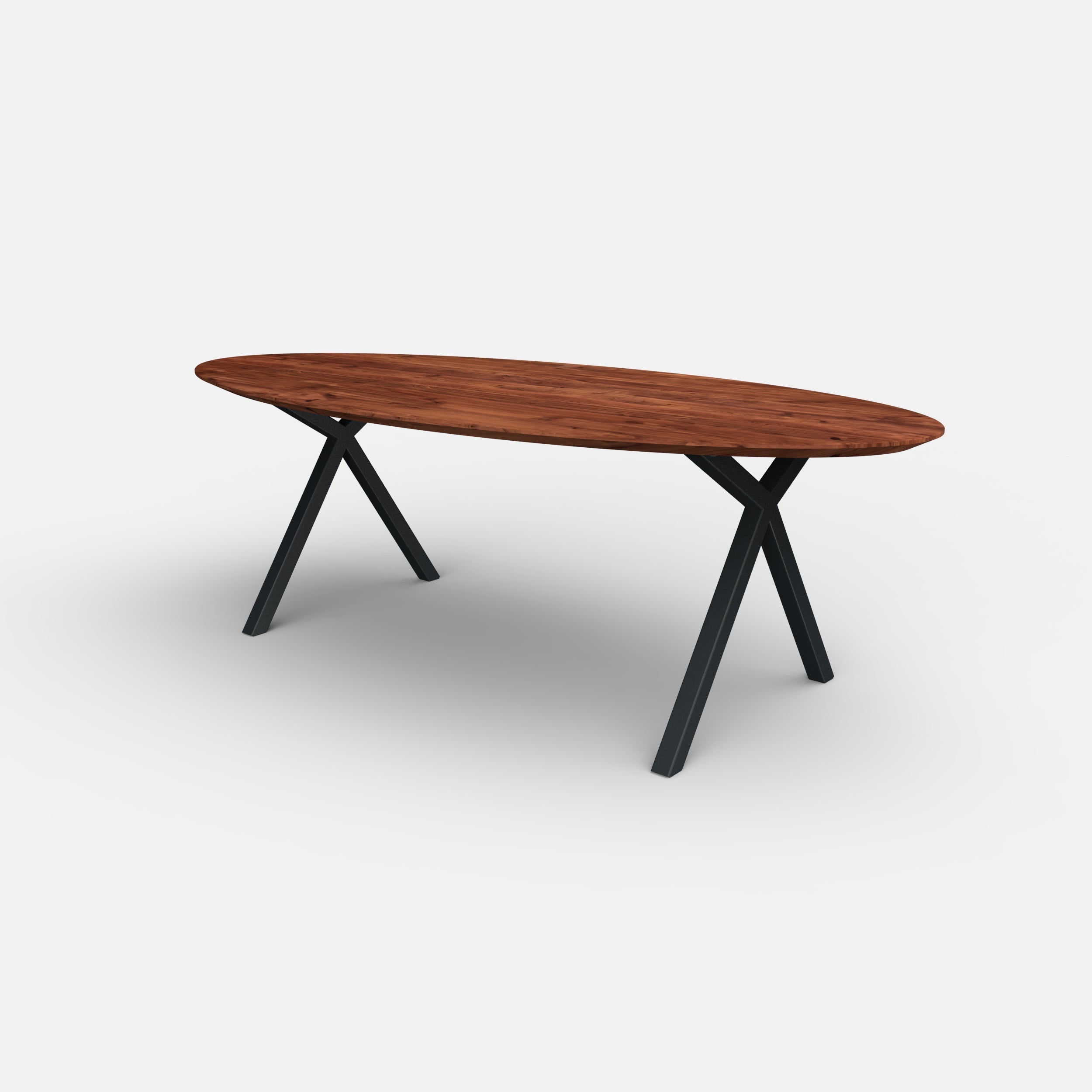 Ovale notenhouten eettafel Tess