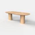 Plat ovale eiken eettafel Kolom