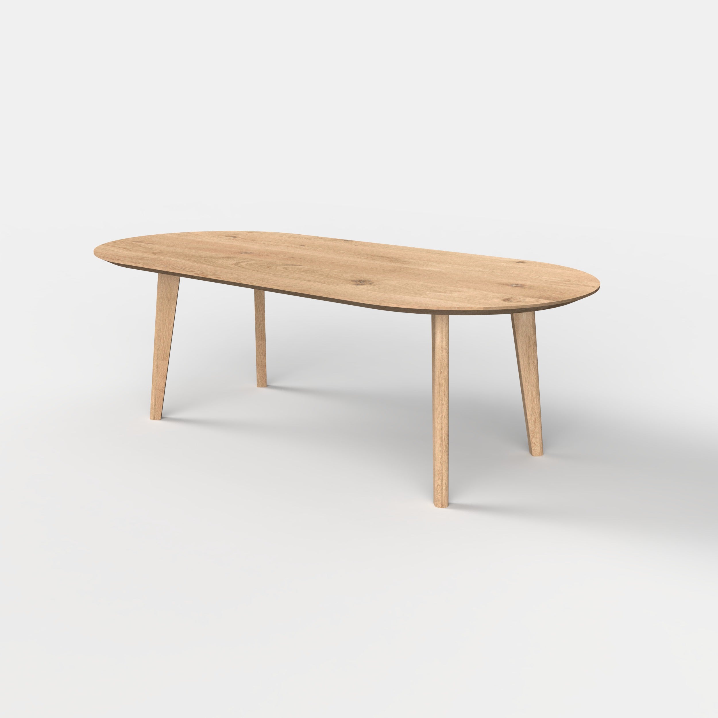 Plat ovale eiken eettafel Finn
