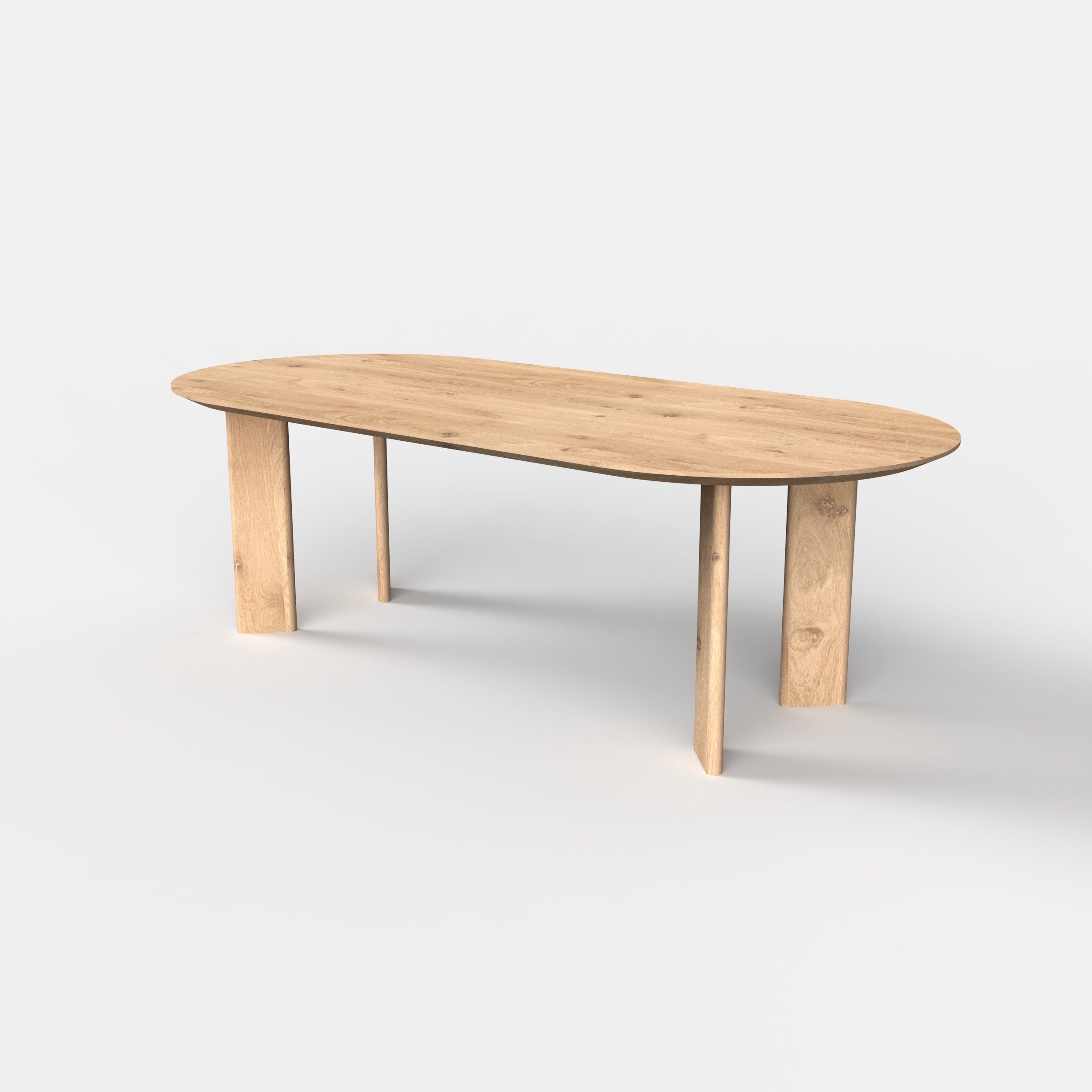 Plat ovale eiken eettafel Mika